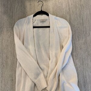 LOFT Cream Open-Front Cardigan
